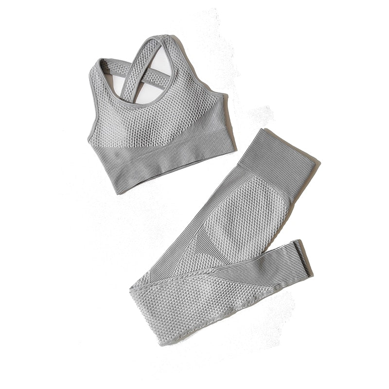 Zipper Long Sleeve Crop Top and Leggings Set - Orkafit UK