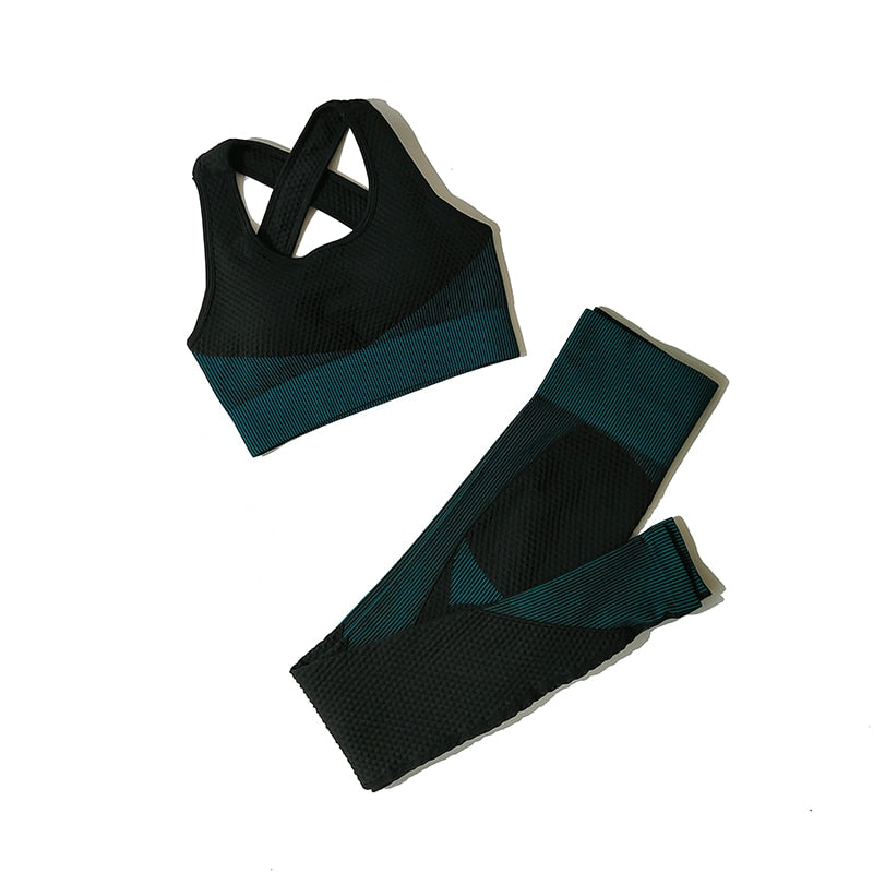 Zipper Long Sleeve Crop Top and Leggings Set - Orkafit UK